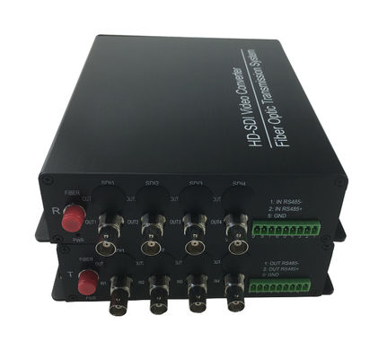 중국 5VDC 전원4 채널 HD SDI에서 광섬유 변환기 1.485Gb / s 데이터 속도 광섬유 송신기 협력 업체