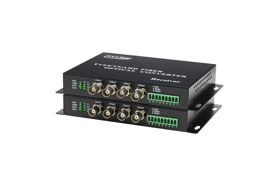 4 ch HD-TVI HD-CVI 오버 광섬유 변환기 CCTV 시스템에 대한 1080P hd 오디오 변환기 협력 업체