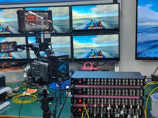 랙 탑재 12G SDI 비디오에서 16 채널과 LC 커넥터를 가진 유선 변환기 SMPTE 및 UHDTV 협력 업체