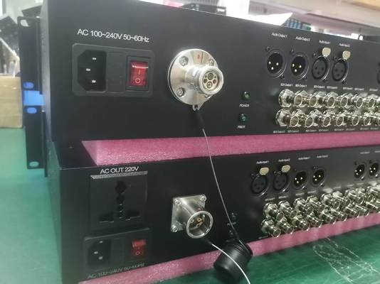 12채널 3G-SDI 광섬유 변환기 + 8CH XLR 균형 잡힌 오디오, SMPTE 광섬유 커넥터 전송 협력 업체