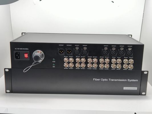 12채널 3G-SDI 광섬유 변환기 + 8CH XLR 균형 잡힌 오디오, SMPTE 광섬유 커넥터 전송 협력 업체