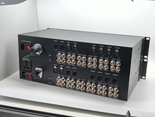 12채널 3G-SDI 광섬유 변환기 + 8CH XLR 균형 잡힌 오디오, SMPTE 광섬유 커넥터 전송 협력 업체