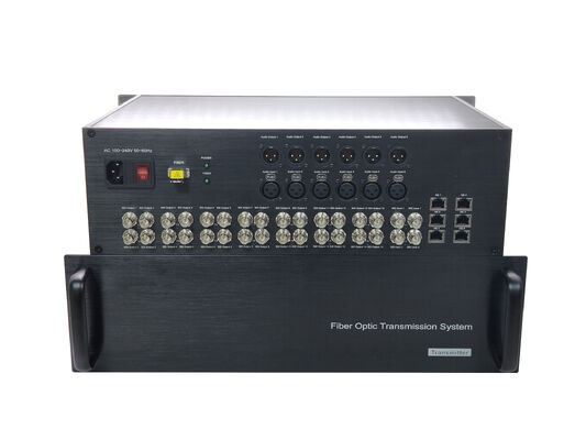 3RU 16채널 XLR 및 이더넷 지원 3G SDI, 듀얼 LC 광섬유 전송 시스템 협력 업체
