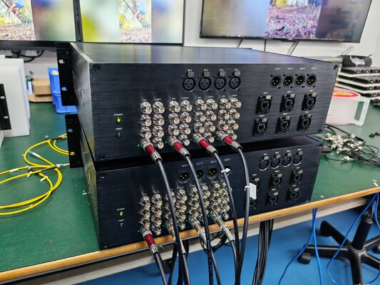 XLR 오디오, 네트워크, CNlinko 듀얼 LC 섬유 커넥터와 함께 12G SDI 비디오 섬유 전송 시스템 협력 업체