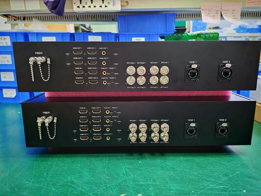 4K 12G SDI 양방향 비디오 광 전송 시스템 2개, 4K60 HDMI, 10GB 네트워크, 듀얼 ST 광 커넥터 포함 협력 업체