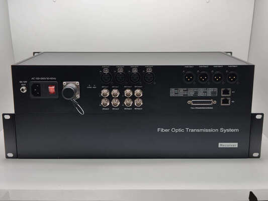 SMPTE 4K 카메라 섬유 전송 시스템 12G SDI, XLR, 이더넷, DB25 타리 및 RS485/232/422 데이터 협력 업체