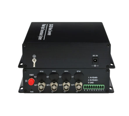4-Ch 3G-SDI 1080P 비디오 + 1-Ch 포워드 오디오 싱글 모드 FC 4 채널 3G-SDI 섬유 변환기 협력 업체