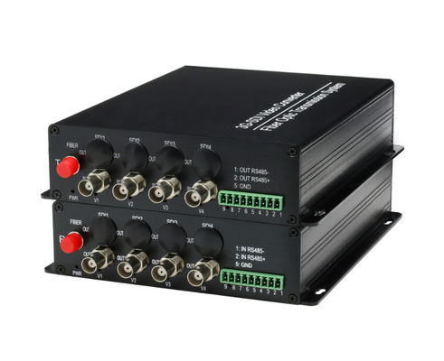HD 4채널 RS485 3G SDI 섬유 비디오 송신기 디지털 광 송신기 + 전향 / 역향 오디오 협력 업체