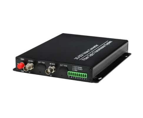 HD 2채널 RS485 3G SDI 섬유 비디오 송신기 디지털 광 송신기 + 전향 / 역음악 협력 업체