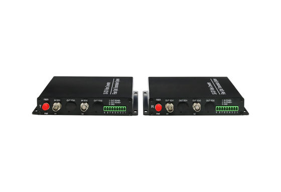 HD 2채널 RS485 3G SDI 섬유 비디오 송신기 디지털 광 송신기 + 전향 / 역음악 협력 업체