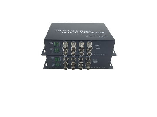 OEM 8ch 1080P AHD CVI TVI 비디오 광섬유 변환기 확장기 HD CCTV 신호, 리버스 rs485&RS422&RS232 데이터와 함께, 20KM 협력 업체