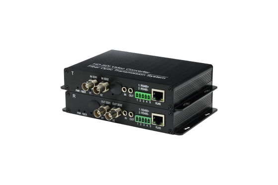 풀 HD 싱글 모드 2채널 HD SDI 송신기 RS485 데이터 SFP 이더넷으로 화상 광선 변환기 협력 업체