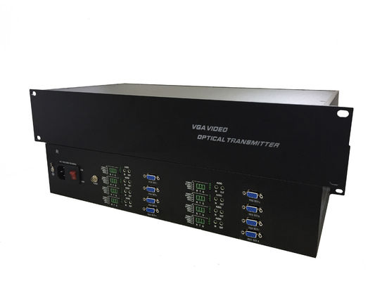 제조 라크 단일 코어 8 채널 VGA 720/1080p 비디오 오디오 확장기 데이터 VGA 광섬유 변환기 협력 업체