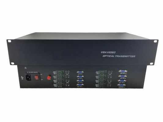 제조 라크 단일 코어 8 채널 VGA 720/1080p 비디오 오디오 확장기 데이터 VGA 광섬유 변환기 협력 업체