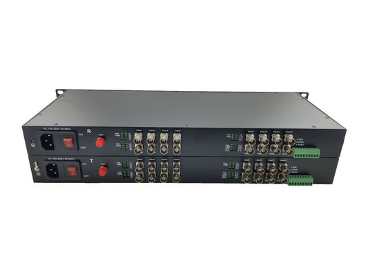 16-CH 720P 960P 1080P HDTVI 비디오 광섬유 송신기 120MHz 1310nm/1550nm 단일 모드 단일 광섬유 20km FC 포트 협력 업체