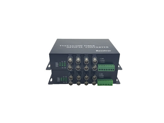 8-Ch HDCVI to Fiber Video Converter HD CVI/AHD/TVI 720P 1080P 비디오 섬유 송신기 및 수신기 지원 협력 업체